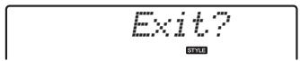 YAMAHA PSR-E443 - Utilisez les touches CATEGORY [+] et [-] pour appeler l'élément « Exit? » (Quitter?). - 3