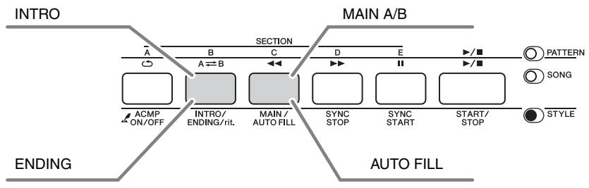 YAMAHA PSR-E443 - Variations de style — Sections - 1
