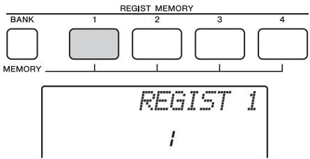 YAMAHA PSR-E443 - Rappel des réglages de panneau depuis la mémoire de registration - 1