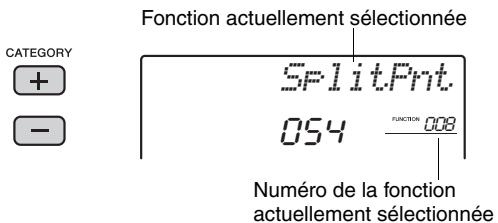 YAMAHA PSR-E443 - Procedure de base à utiliser dans l'écran des fonctions - 3