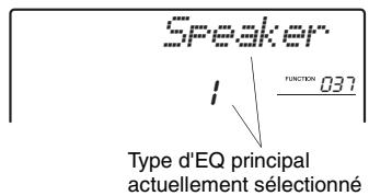 YAMAHA PSR-E443 - Maintenez la touche [MELODY SUPPRESSOR] enforcée pendant plus d'une seconde pour appeler l'objet « Master EQ » (Égaliseur principal) (fonction 037). - 2