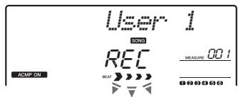 YAMAHA PSR-E443 - Pour enregistrer uniquement la reproduction du motif : - 2