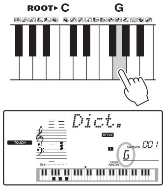 YAMAHA PSR-E443 - À titre d'exemple, nous allons apprendé à jour l'accord GM7 (septière majeure G (sol)). - 1