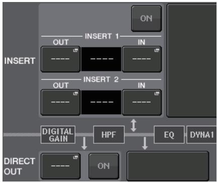 YAMAHA QL5/QL1 - Configuration des paramètres INSERT ou DIRECT OUT - 2