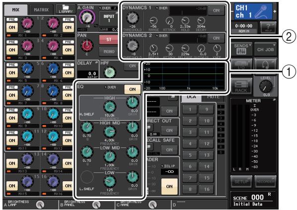 YAMAHA QL5/QL1 - [Écran HPF/EQ]/[Écran DYNAMICS 1/2] - 1