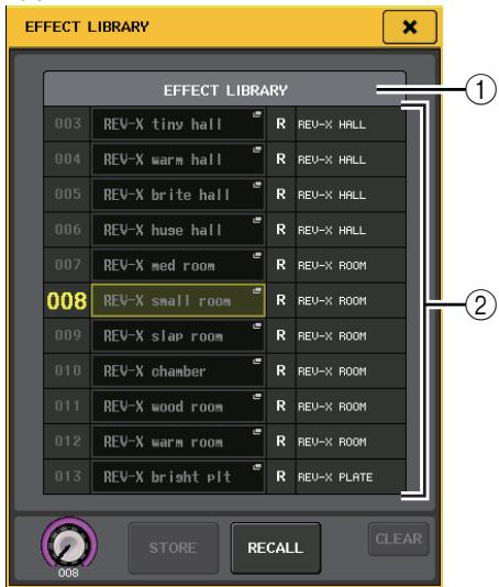 YAMAHA QL5/QL1 - Appuyez sur la touche library (bibliothèque). - 1