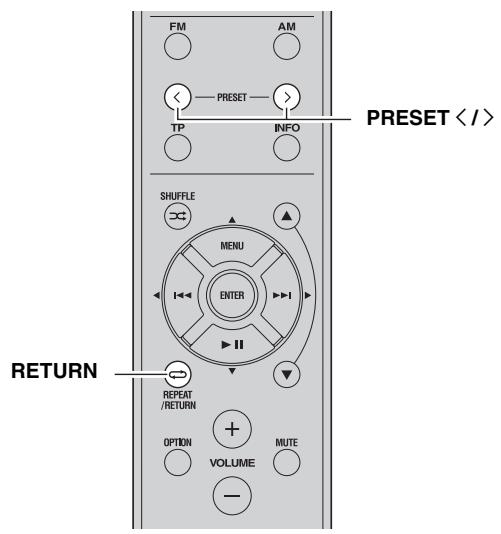 YAMAHA R-S300, RS300 - Handmatige instelling van voorkeuzestations - 3