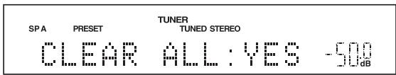 YAMAHA R-S300, RS300 - Effacement de toutes les stations présélectionnées - 5