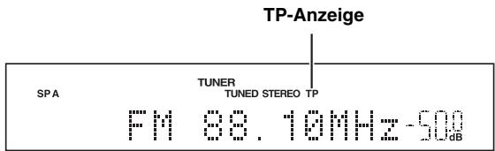 YAMAHA R-S300, RS300 - Drücken Sie TP an der Frontblende (oder TP auf der Fernbedienung), um nach einem Verkehrsfunk-Sender zuuchen. - 2