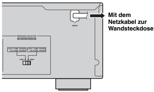 YAMAHA R-S300, RS300 - Anschlieben des Netzkabels - 1