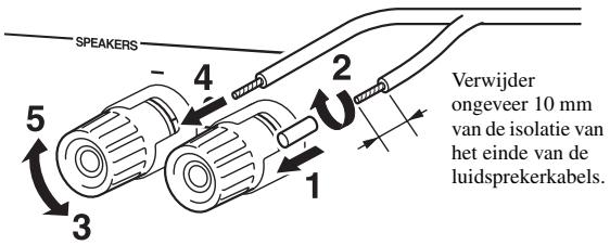 YAMAHA R-S300, RS300 - Luidsprekerkabels aansluten - 1