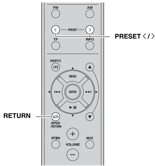 YAMAHA R-S300, RS300 - Preselezione manuale delle stazioni - 3