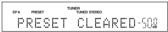 YAMAHA R-S300, RS300 - Cancellazione di tutte le stazioni preselezionate - 7