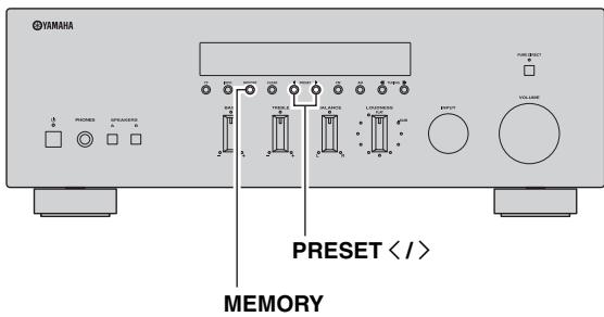 YAMAHA R-S300, RS300 - Mise en mémoire manuelle de stations - 1