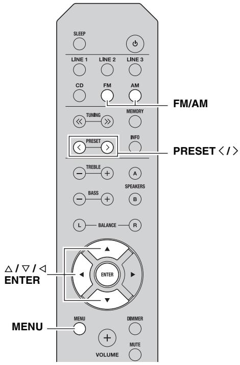 YAMAHA RS201 - Clearing a preset station - 1