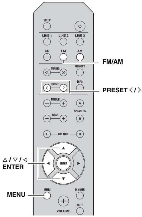 YAMAHA RS201 - Borrar una emisora presintonizada - 1