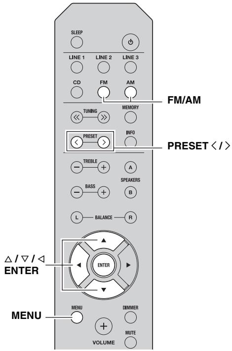 YAMAHA RS201 - Cancellazione di una stazione preselezionata - 1