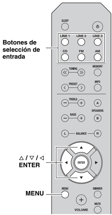 YAMAHA RS201 - AJUSTE DEL MENU OPTION PARA CADA FUENTE DE ENTRADA - 1