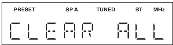 YAMAHA RS201 - Appuyez sur / pour selectionner « CLEAR ALL PRESET», puis appuyez sur ENTER. - 1