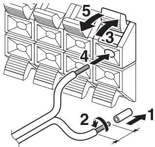 YAMAHA RS201 - Conexión de los cables de altavoz - 1