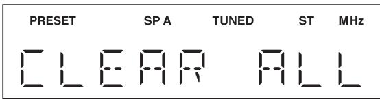YAMAHA RS201 - Press / to select "CLEAR ALL PRESET", and then press ENTER. - 1