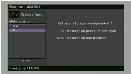 YAMAHA RX-A2010 - Si vous le souhaitez, changez de méthode de mesure (multiples/unique). - 1