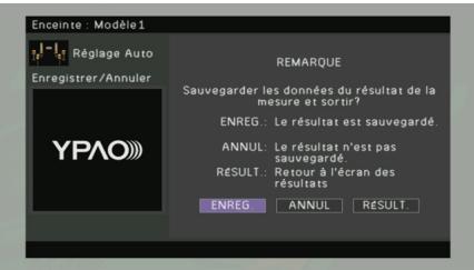 YAMAHA RX-A2010 - Pour enregistrer le résultat de la mesure, utilisez les touches du curseur pour selectionner « ENREG.», puis appuyez sur ENTER. - 1