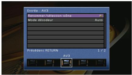 YAMAHA RX-A2010 - Configuration des sources d'entrée (menu Entrée) - 4