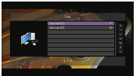 YAMAHA RX-A2010 - Appuyez à plusieurs reprises sur NET pour sélectionner « PC » comme source d'entrée. - 1
