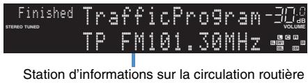 YAMAHA RX-A2010 - Utilisez les touches de curseur pour selectionner « Prog. Circul. Routiere » (TrafficProgram) et appuyez sur ENTER. - 2