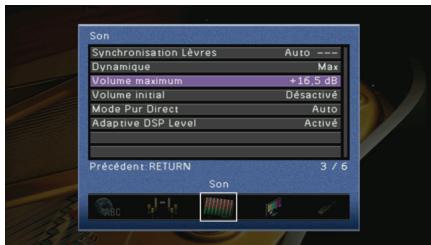 YAMAHA RX-A2010 - Configuration des diverses fonctions (menu Réglage) - 3