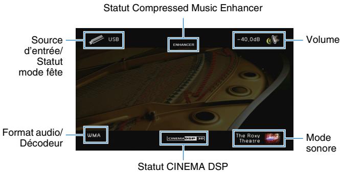 YAMAHA RX-V1073 - Appuyez sur DISPLAY. - 1