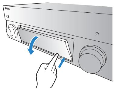 YAMAHA RX-V1073 - Ouverture de la porte de la face avant - 1