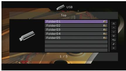 YAMAHA RX-V673 - Lecture du contenu du dispositif de stockage USB - 1