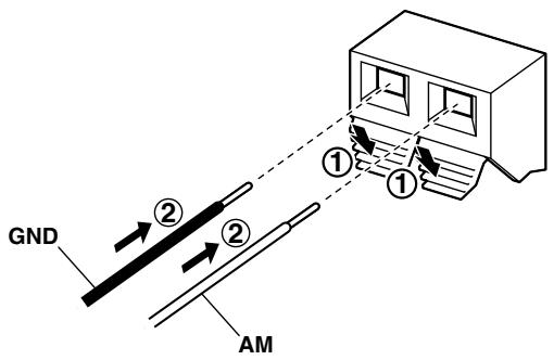 YAMAHA T-S500 - Connecting the wire of the AM loop antenna - 1