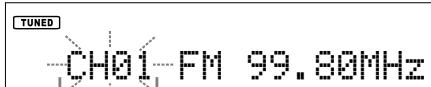 YAMAHA T-S500 - Turn PRESET/TUNING to select the desired preset station number while the preset station number flashes. - 1
