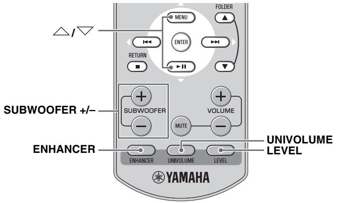 YAMAHA YHTS401 - Press CLEAR VOICE to turn the function on/off. - 2