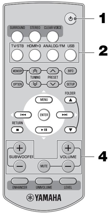 YAMAHA YHTS401 - Basic playback operation - 1