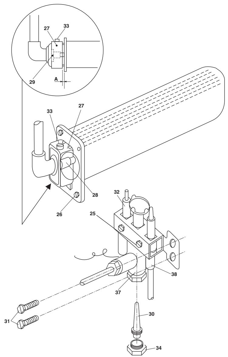 WHIRLPOOL AGB 444/WP - Réglage du brûleur de la veilleuse d'allumage (Fig. 1) - 1