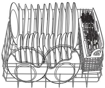 WHIRLPOOL WDF510PAYS - Place load pattern (when silverware basket is in lower rack) - 2