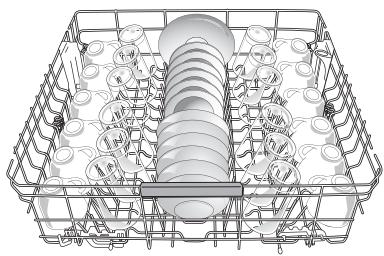 WHIRLPOOL WDF510PAYS - Place load pattern (when silverware basket is on the door) - 1