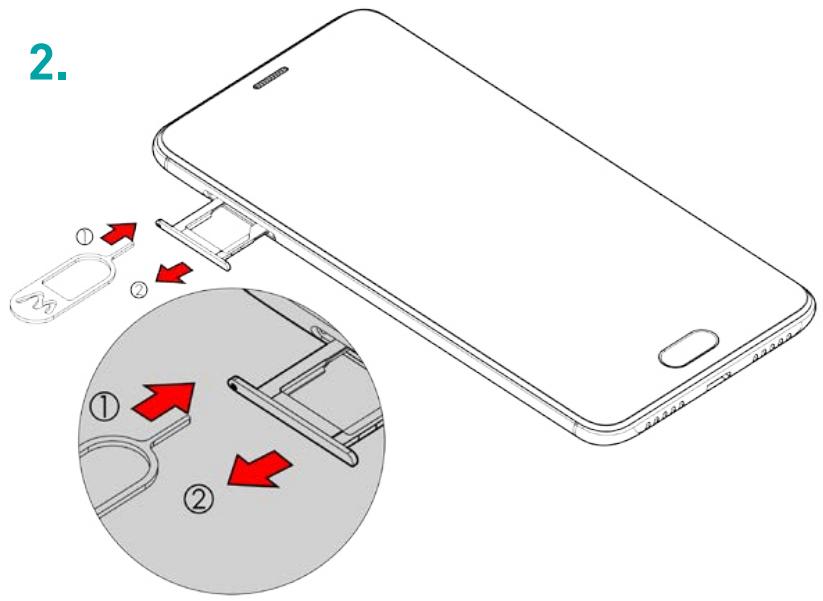 WIKO UFEEL PRIME - - Inserting the SIM cards - 2