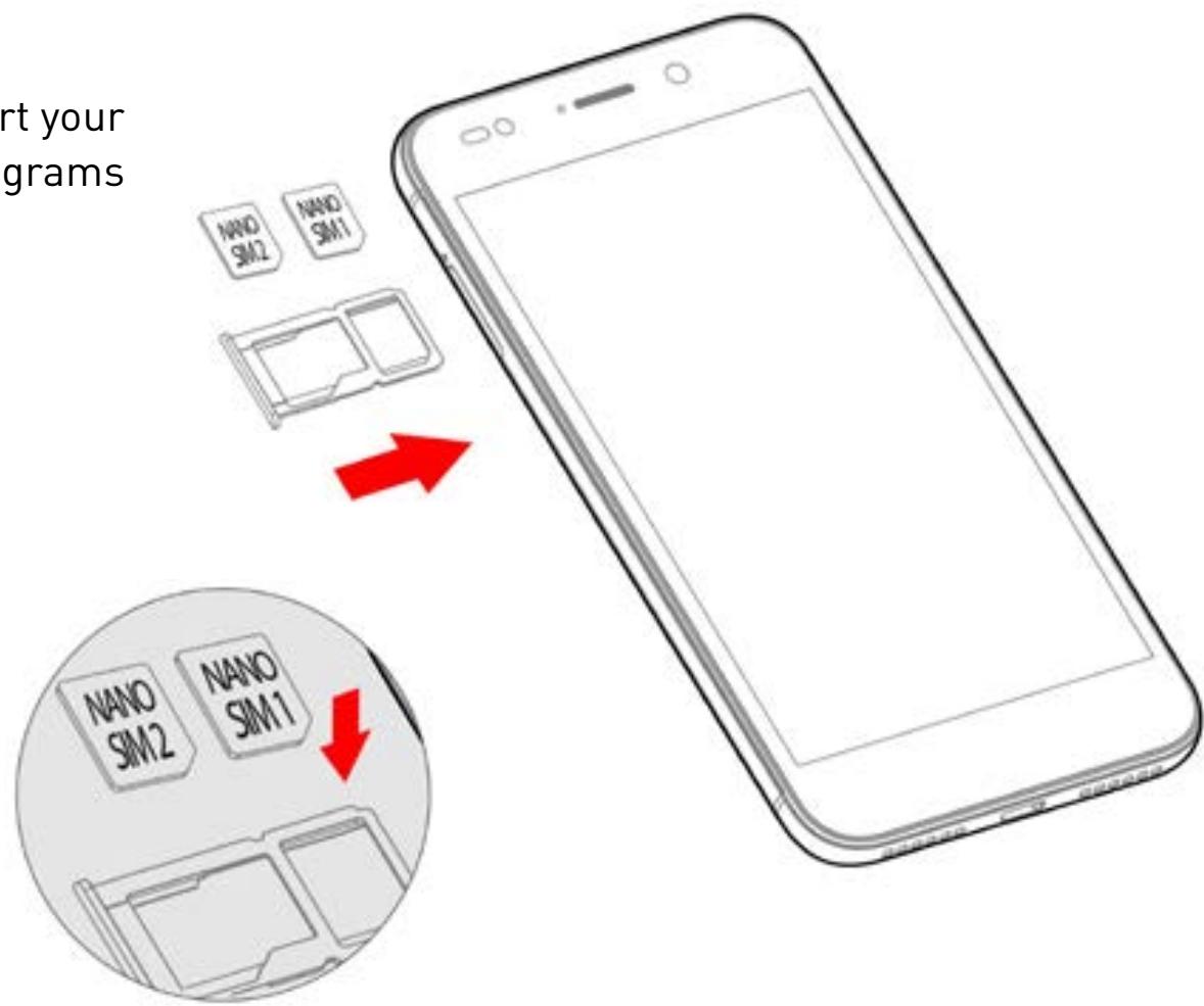 WIKO WIM LITE - - Inserting the SIM cards - 2 SIM - 1