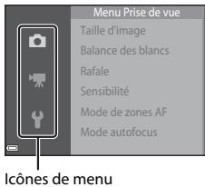NIKON COOLPIX A100 - Appuyez sur la commande du sélecteur multidirectionnel. - 2