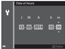NIKON COOLPIX AW120 - Étape préliminaire 4 Réglage de la langue, de la date et de l'heure - 8