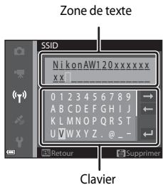NIKON COOLPIX AW120 - Saisie de caractères pour SSID et Mot de passage - 1
