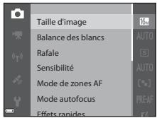 NIKON COOLPIX AW120 - Fonctions pouvant être régliées à l'aide de la commande MENU (Menu Prise de vue) - 3