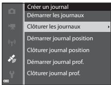 NIKON COOLPIX AW120 - Lorsque l'enregistrement du journal est terminé, clôturez le journal selectionné à l' étape 1 à l'aide de l'options Créer un journal du menu Options données de position, puis appuyez sur OK. - 1