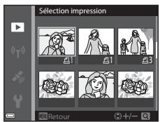 NIKON COOLPIX AW120 - Sélectionnez les images (jusqu'à 99) et le nombre de copies (jusqu'à 9 par image). - 1
