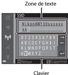 NIKON COOLPIX AW130 - Saisie de caractères pour SSID et Mot de passer - 1